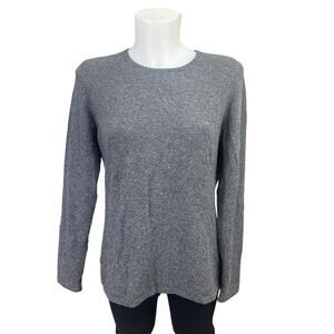 Charter Club Gray Round Neck 2-Ply Cashmere Knit‎ Sweater Womens size medium